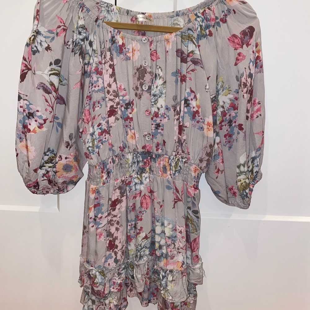 Floral off the shoulder romper